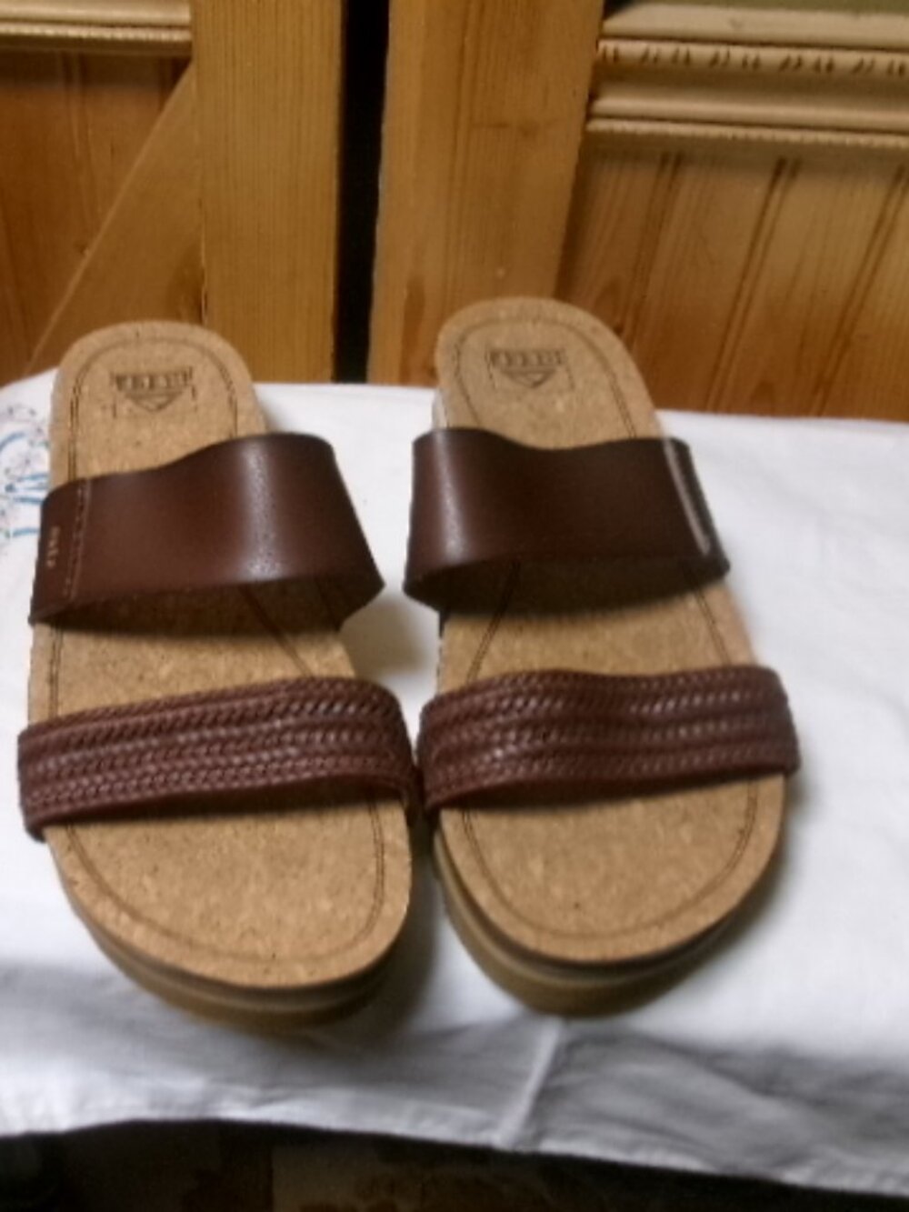 New Reefs slides cork sole double strap sz 10 new sandals